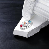 Sterling Silver Personalized Birthstone Photo Engraved Photo Ring