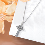 Sterling Silver Wooden Cross Pendant Necklace