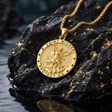14K Gold Plated Saint Medal Christian  Pendant Necklace for Men