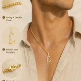 Cubic Zircon 14K Gold Plated Initial Letter A-Z Pendant Necklace