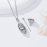 Sterling Silver Oval Paw Prints Dog FootPrints  Heart Rabbit Urn Necklace for Ashes Keepsake Jewelry for Women