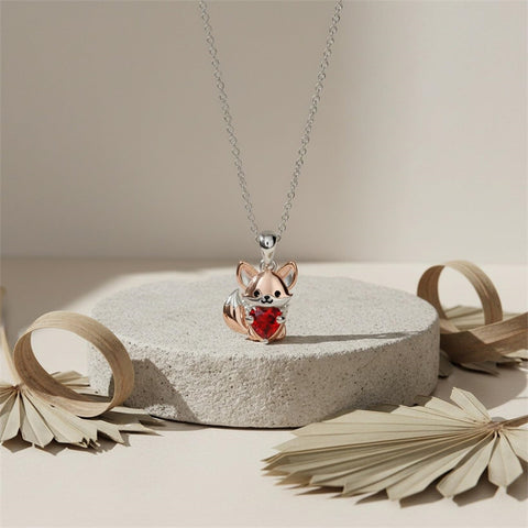 Sterling Silver 12 Month Birthstones Hedgehog Pug Fox Otter Pendant Necklace Gifts for  Birthday, Christmas, Graduation