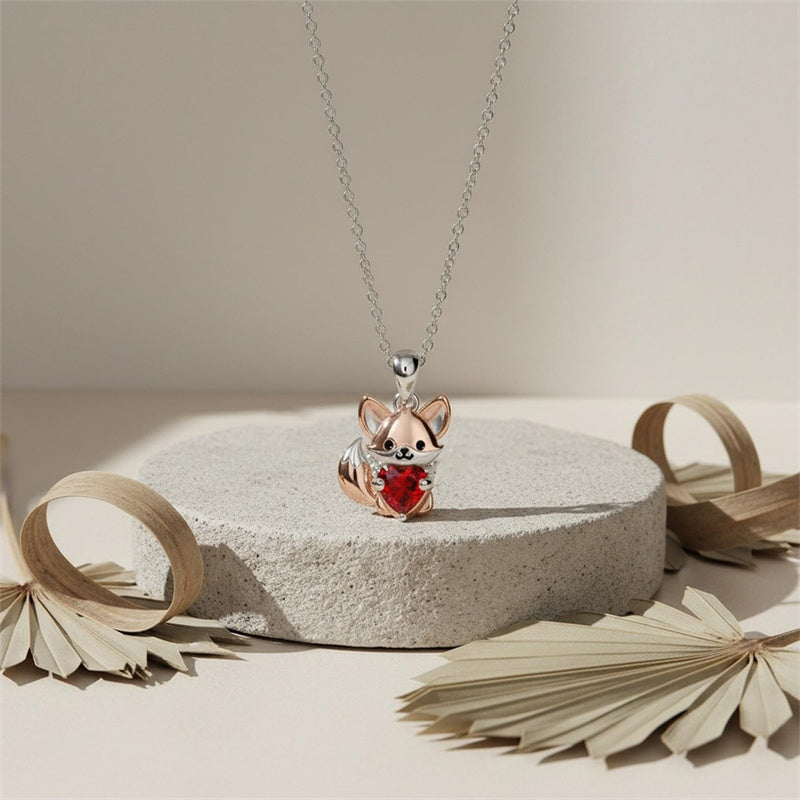 Sterling Silver 12 Month Birthstones Hedgehog Pug Fox Otter Pendant Necklace Gifts for  Birthday, Christmas, Graduation