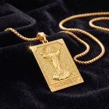 14K Gold PlatedJesus Saint Michael Saint George Saint Jude Pendant Necklace