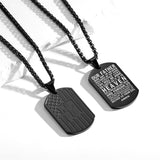 Stainless Steel American Dog Tag Pendant Necklace for Men