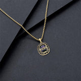 Sterling Silver Personalized Text and Birthstone Class Pendant Necklace Graduation Gift