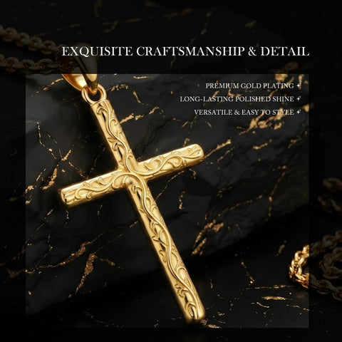 14K Gold Plated  Cross Necklace for Women Christian Jewelry  Birthday Christmas Gift