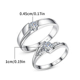 Copper Cubic Zirconia Cubic Adjustable Matching Couple Rings