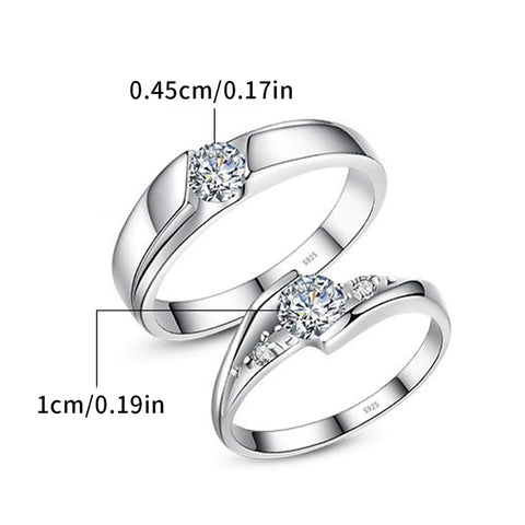 Copper Cubic Zirconia Cubic Adjustable Matching Couple Rings