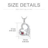 HummingbirdNecklace 925 Sterling Silver for Women Girls Heart Pendant Jewelry Mother's Day Christmas Gifts