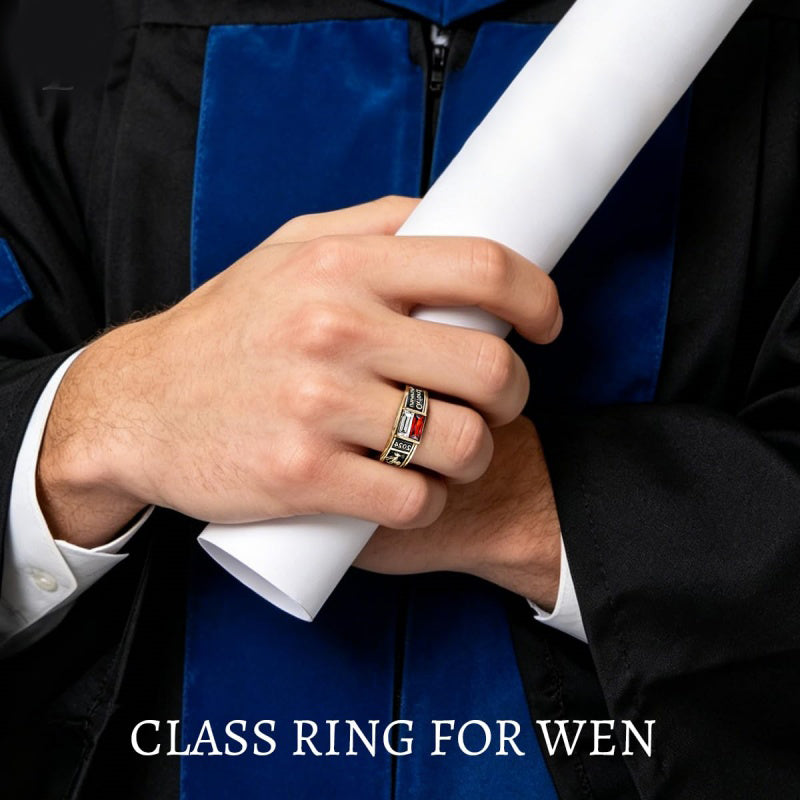 Copper Personalized Birthstone High School College Class Ring Graduation Gift