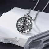 Sterling Silver Faith Bible Lion Pendant Necklace for Men