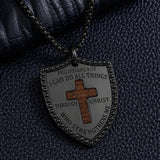 14K Gold Plated Wooden Pendant Necklace Beliefs jewelry