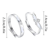 Copper Cubic Zirconia Wing Adjustable Couple Rings