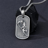 Sterling Silver Dog Tag Baseball Basketball Softball Soccer Pendant Necklace for Men