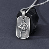 Sterling Silver Dog Tag Baseball Basketball Softball Soccer Pendant Necklace for Men
