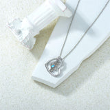 Sterling Silver Cubic Zirconia Moonstone Butterfly Pendant Necklace