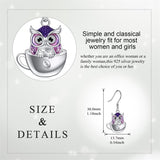 Drop Earrings for Women 925 Sterling Silver Teacup Dangle Earrings for Girls Cute Animal Earrings Animal Jewelry Gift