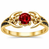 Sterling Silver 10K 14K 18K Gold Personalized Gothic Skull Ring Exquisite Spooky Jewelry for Halloween Lovers