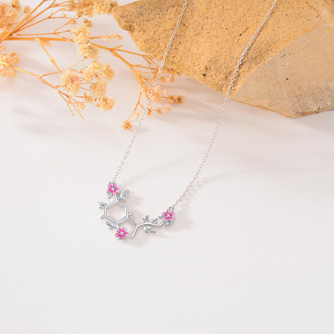 Sterling Silver Happiness Serotonin Pendant Necklace