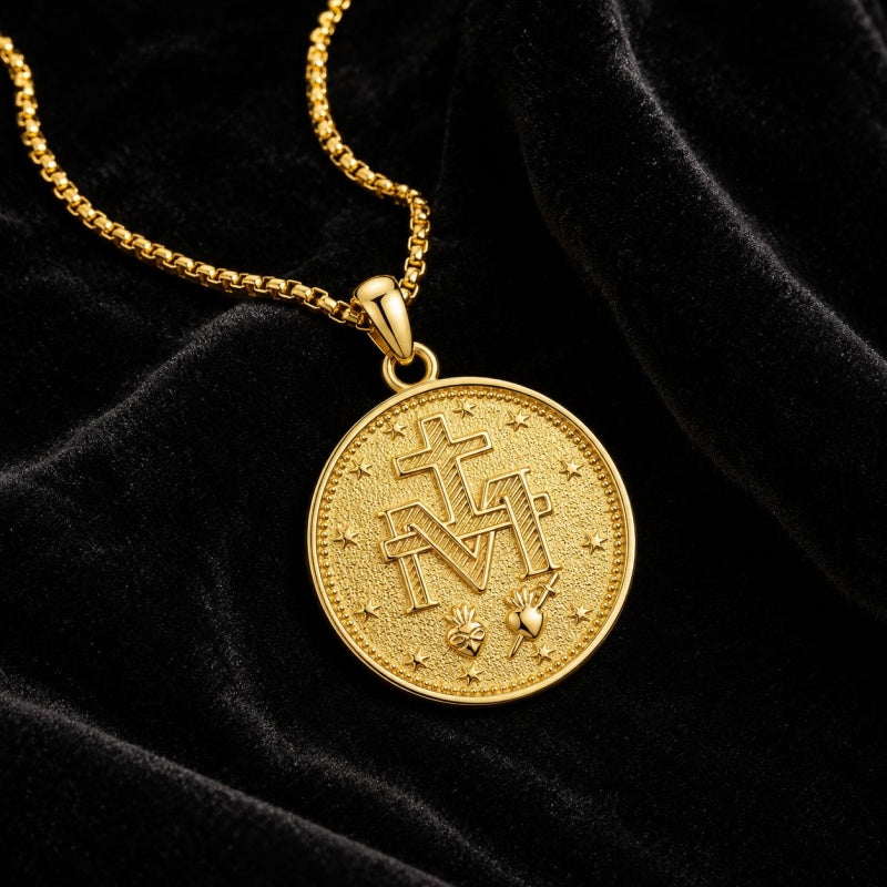 Patron Saint Medal Gold Plated Catholic Pendant Christian Religious Necklace Amulet Jewelry