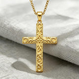 14K Gold Plated Cross Pendant Christian Necklace Baptism Religious Faith Jewelry