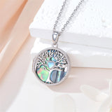 Sterling Silver Personalized Photo Moonstone Tree of Life  Pendant Necklace