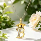 Initial  Graduation 14K Gold Plated Inspiring Grad Pendant Necklace Graduations Jewelry Gifts