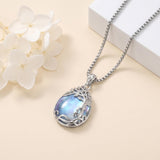 14K Gold Plated Teardrop Tree of Life Necklace for Women