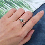 Sterling Silver 10K 14K 18K  Gold Pear Gemstone Vintage Engagement Wedding Promise Anniversary Ring