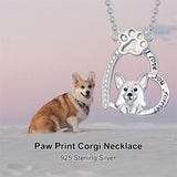 Sterling Silver Paw Print Poodle Corgi French Schnauzer Chihuahua Dachshund Golden Retriever Pug Pendant  Necklace