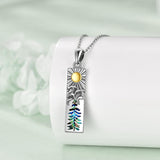 Sterling Silver Mountain Bear Pine Tree Sun Ocean Snowy Mountain Pendant Necklace
