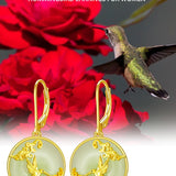 14K Gold Plated Natural Jade  Earrings for Women Good Fortune Jewelry Birthday Mother's Day Gifts