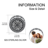 Personalized Photo Charm Bead Celtic knot Cross Picture Charms for Bracelet Sterling Silver Customized Photo Round Shape Bead