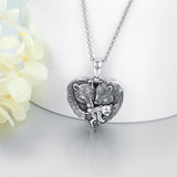 Sterling Silver Vintage Bear Photo Locket Necklace