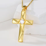 14K Gold Plated Cross Pendant Necklace Faith Jewelry Gift for Women