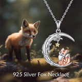 Fox Necklace Sterling Silver Animal Necklace Jewelry Gifts for Women Girls