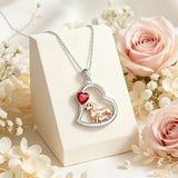 Sterling Silver Mother Daughter Two Hippo Two Elephant Two Horse Two Dachshund Two Cow Pendant Necklace