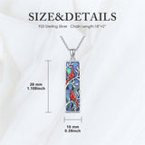Sterling Silver Abalone Shell Bar Cardinal Bee Butterfly Hummingbird Dragonfly Phoenix Pendant Necklace for Women