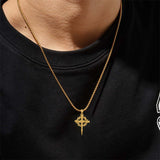 Sterling Silver Nail Cross Pendant Necklace for Men