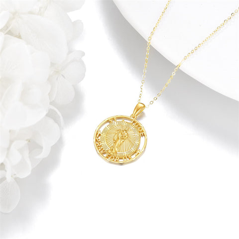 14K Gold St Christopher St Florian St Joseph St Jude St Michael St Patrick Pendant Necklace