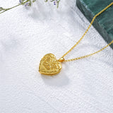 10K 14K 18K Solid Gold Heart Personalized Photo Starburst Cross Rose Wings Butterfly Turtle Celtic Pendant Necklace
