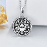Sterling Silver Sunflower Medusa Triple Moon Goddess Amulet Pendant Necklace