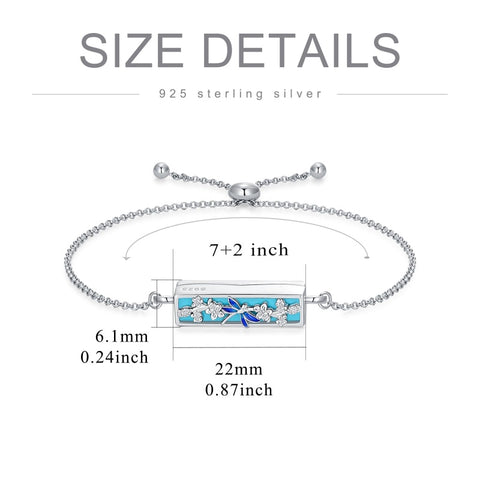 Sterling Silver Heart Urn Bracelet for Ashes Memorial Keepsake Jewelry Gifts for Women
