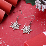 925 Sterling Silver Snowflake Drop Earrings for Women High Polished Silver Dangle Drop Earrings  Dangle Jewelry Snowflake Earrings for Women