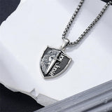 Sterling Silver Faith Bible Lion Pendant Necklace for Men
