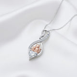 Sterling Silver 12 Month Birthstone Infinity Heart Animal Pendant Necklace Christmas Birthday Jewelry Gift