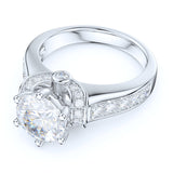 Sterling Silver 2CT Round Cut Moissanite Promise Engagement Ring