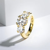 Sterling Silver 3 Stone 3CT/5CT Moissanite Engagement Ring Promise Anniversary Ring for Women