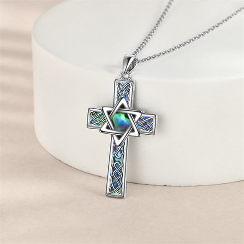 Cross Necklace Sterling Silver Religious Cross Pendant Christians Jewelry Gifts for Women Men